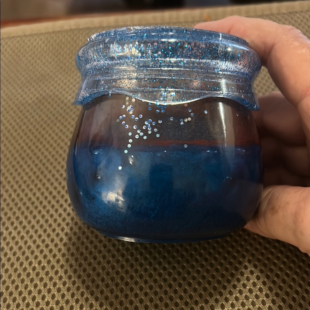 Blue Glitter Trinket Jar